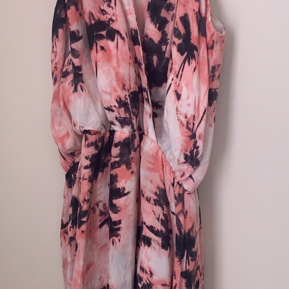 Parker Pink and Black Tropical Palm Tree Dress - Picture 3 of 5